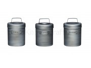 Kitchen Craft Industrial Kitchen Set of 3 Canisters (Tea, Coffee, Sugar)